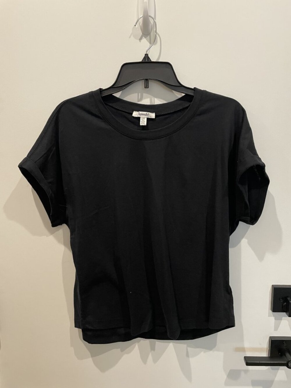 Splendid classic black crew neck tee - Size Large - Cotton Blend